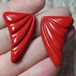 80s Vintage Red Wing Earrings